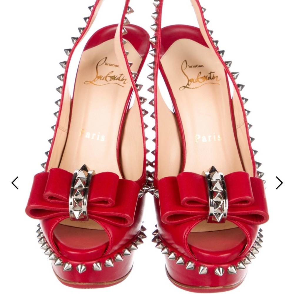 Christian Louboutin Lady Clou 150 Leather Slingback Pumps